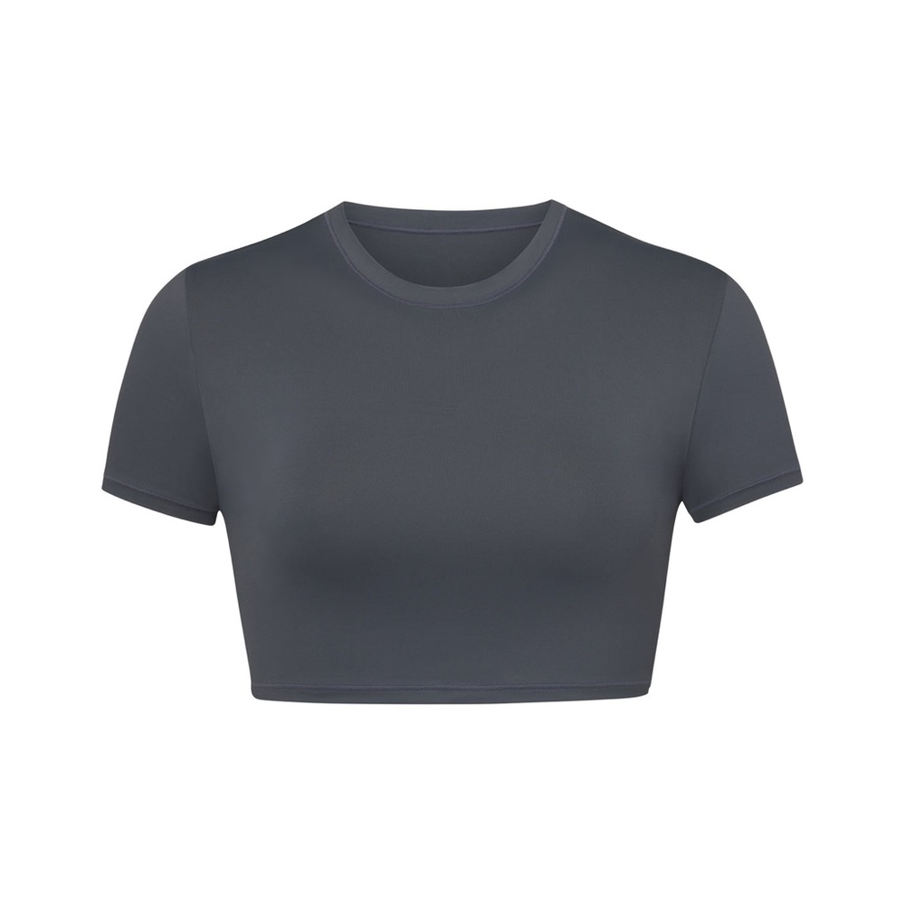 SKIMS Signature Swim Cropped T-Shirt Gunmetal Gray NEW 4X